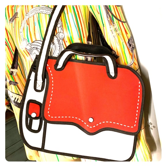 2-D “JUMP FROM PAPER’-ESQUE MESSENGER BAG! - Picture 3 of 7